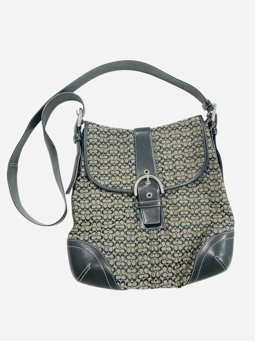 COACH VINTAGE SOHO JACQUARD Black and Gray Patterned Women's Bag.